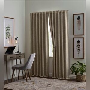 2PK Allen+Roth 50x84-in Cream Blackout Thermal Lined Grommet Curtain Panel